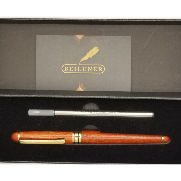 Beiluner pen set, featuring a rosewood pen walnut finish boxed unused - Picture 1 of 8